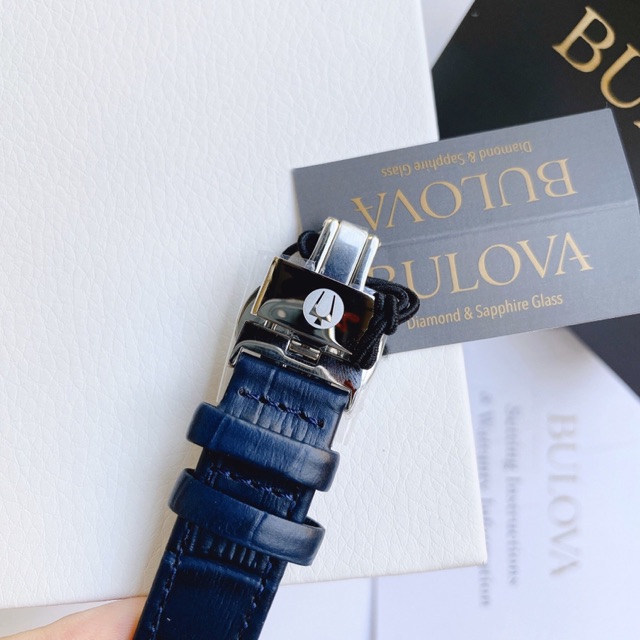 Đồng hồ nữ Bulova 96P196 - kính Sapphire - Quartz (pin) - dây da - size 35mm