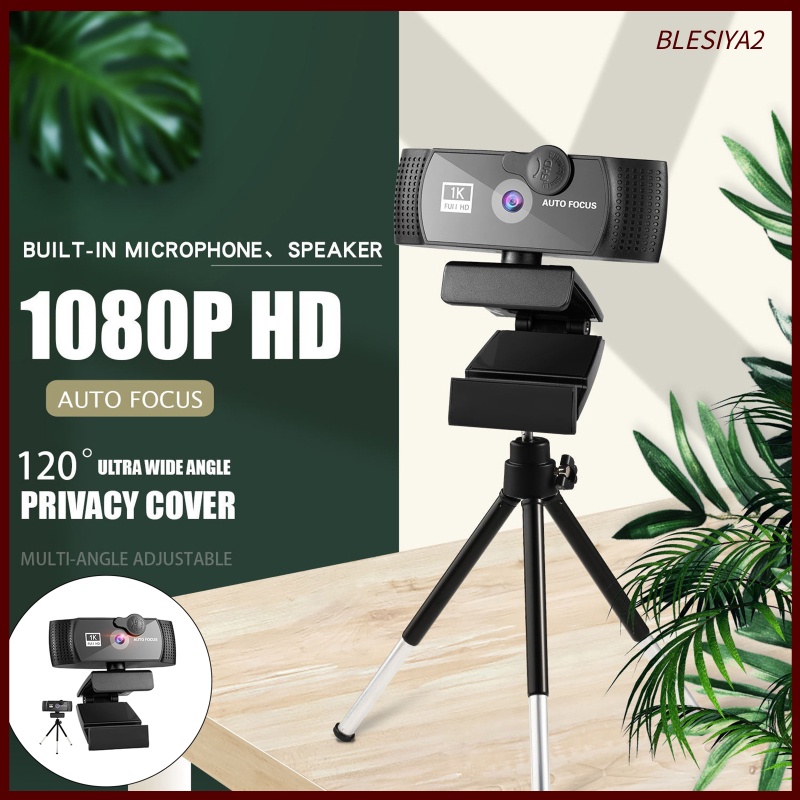 [BLESIYA2] Webcam 1080p HD w/ Noise-Cancelling Microphone USB for Gaming PC Desktop