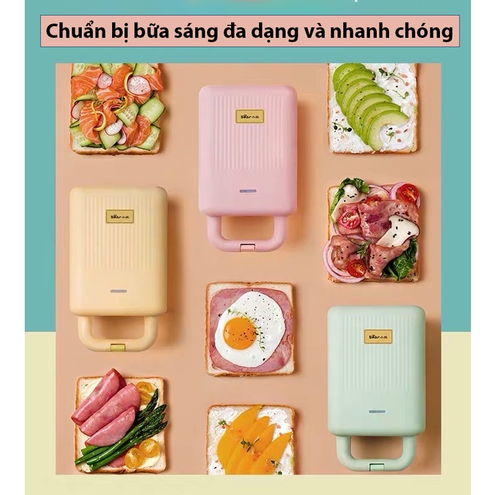 Máy Nướng Bánh Mì Bear - Kẹp Nướng Bánh Sandwich Làm Bánh Waffle, Rán Trứng Xúc Xích