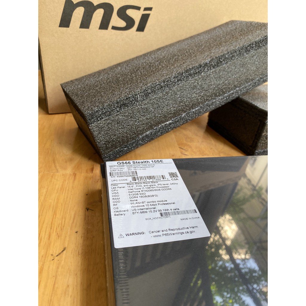 Laptop MSI GS66 Stealth 10SE, i7 – 10875H, 16G, 512G, RTX2060, new seal | WebRaoVat - webraovat.net.vn