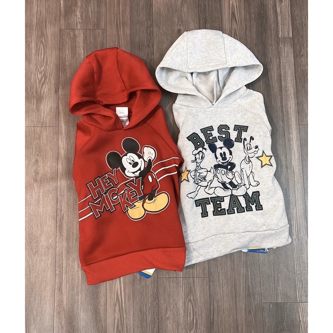 Áo nỉ bông hoddie hãng Disney hoạ tiết mickey cho bé từ 12 tháng đến 6 tuổi