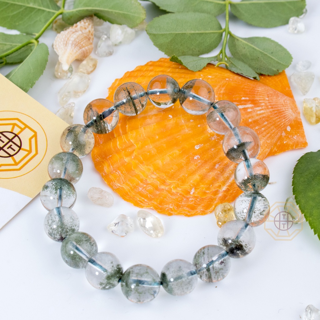 Vòng Tay Phong Thủy Đá Ưu Liinh Xanh Tự Nhiên [TẶNG HỘP GỖ CAO CẤP] tài lộc nam nữ mệnh Mộc Hỏa - Phong Thủy Tây Tạng