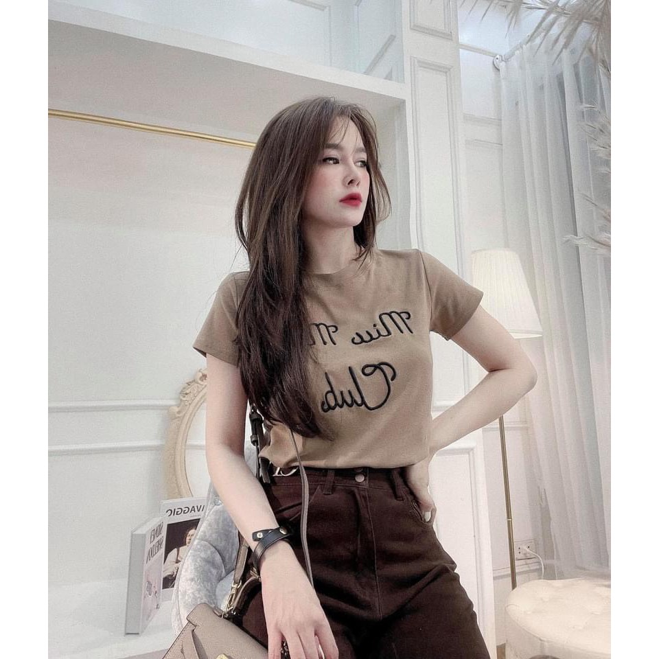 ÁO PHÔNG THÊU CHỮ MIUMIU CỰC HOT NỮ A48 | BigBuy360 - bigbuy360.vn