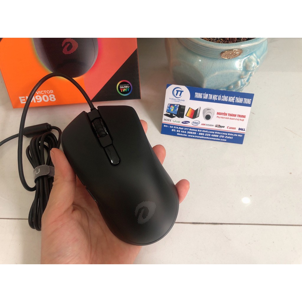 Chuột Gaming DAREU EM908 USB Black(LED RGB, BRAVO sensor) - Bảo hành Chính hãng 24 tháng