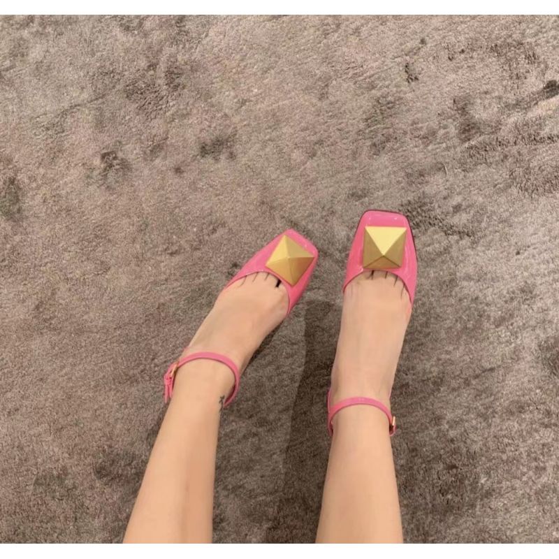 Giày Cao Gót Mũi Vuông Đế Dày Có 4 Kiểu 34-39 Dành Cho Nữ
