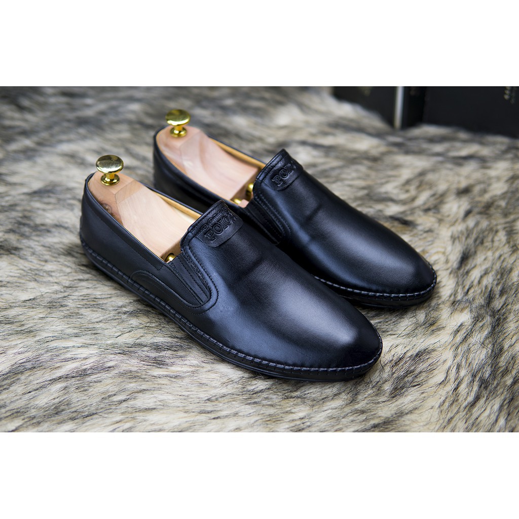[siêu phẩm] giày lười nam da bò (tặng hộp xi)