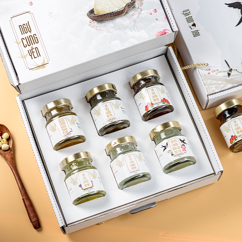 Yến sào Ngự Cung Yến set 6 hũ - Tổ yến chưng đông trùng hạ thảo 70ml | BigBuy360 - bigbuy360.vn