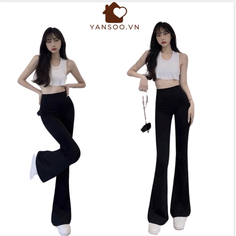 Quần sớ ống loe cạp cao hách dáng chất tăm dày lên from quần đứng dáng ( ảnh thật 100% ) by YANSOO