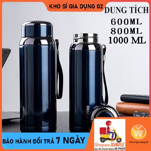 Bình giữ nhiệt nóng lạnh lõi thép inox 304 chống gỉ A150, Bình nhiều dùng tích dùng văn phòng, dã ngoại 600-800-1000ml