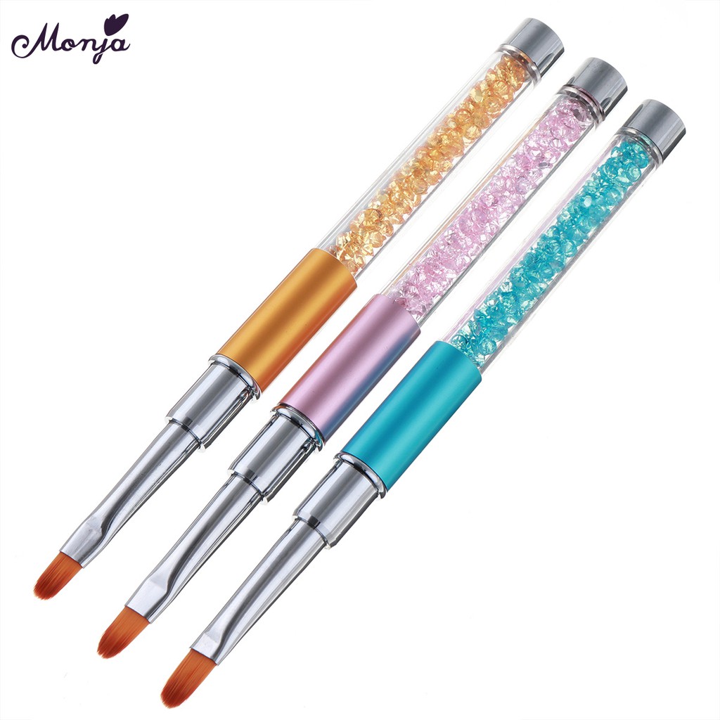 Set 3 Cọ Vẽ Trang Trí Móng Tay Acrylic UV Nối Dài Họa Tiết Hoa 3D DIY
