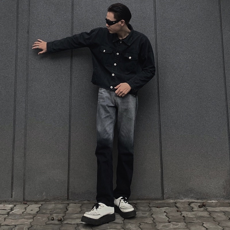 QUẦN JEANS ỐNG RỘNG LOANG XÁM ĐEN TALURETRO