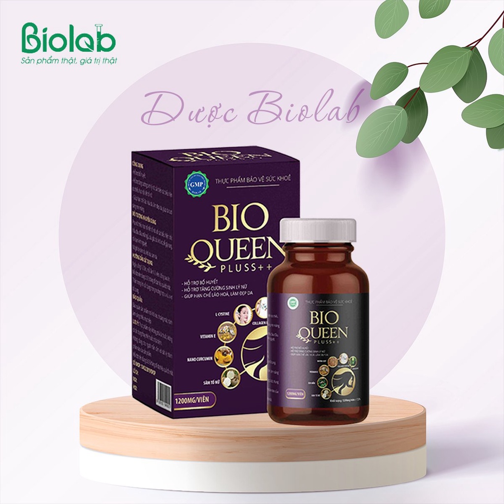 Bio Queen Pluss ++hỗ trợ bổ huyết, bổ sung tăng cường nội tiết tố nữ, hạn chế lão hóa da, làm đẹp da [BIOLAB 30 VIÊN ]