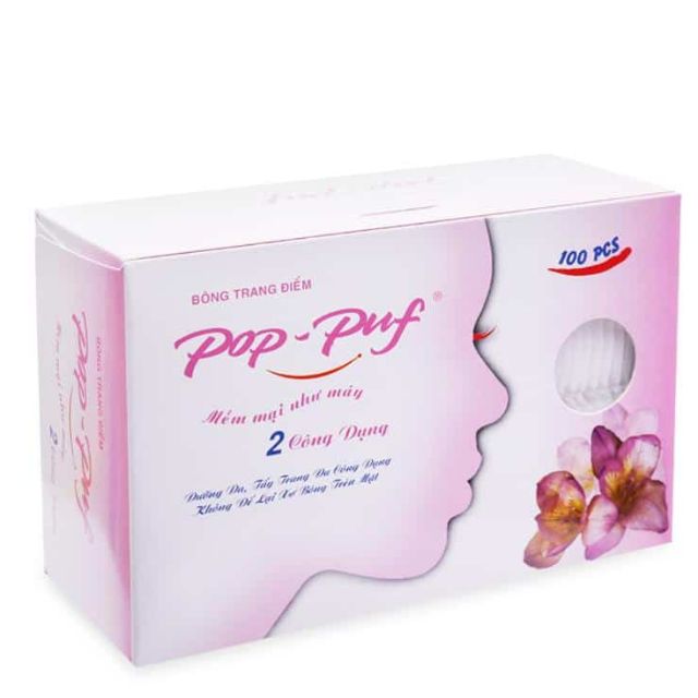 Bông tẩy trang pop puf 100 miếng