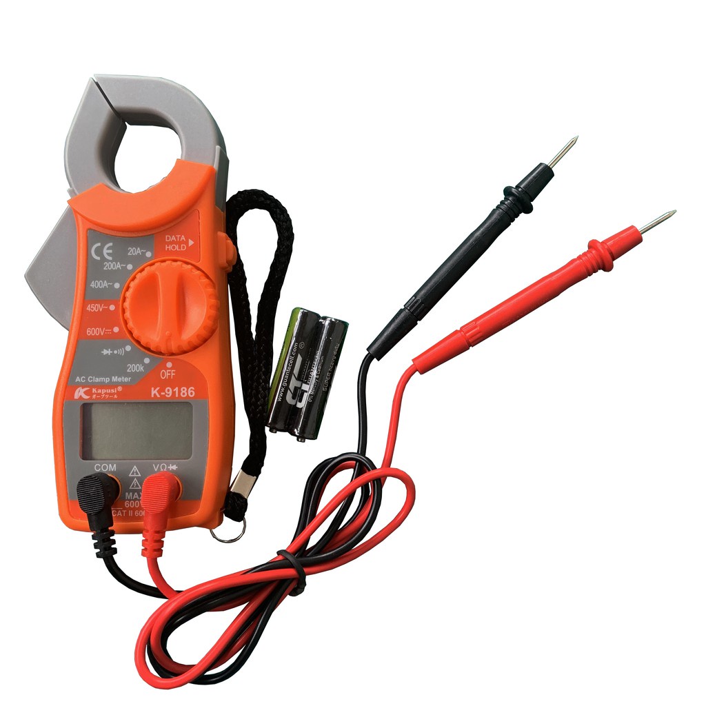 Ampe kìm - Đồng hồ vạn năng Kapusi kèm pin và dây đo
