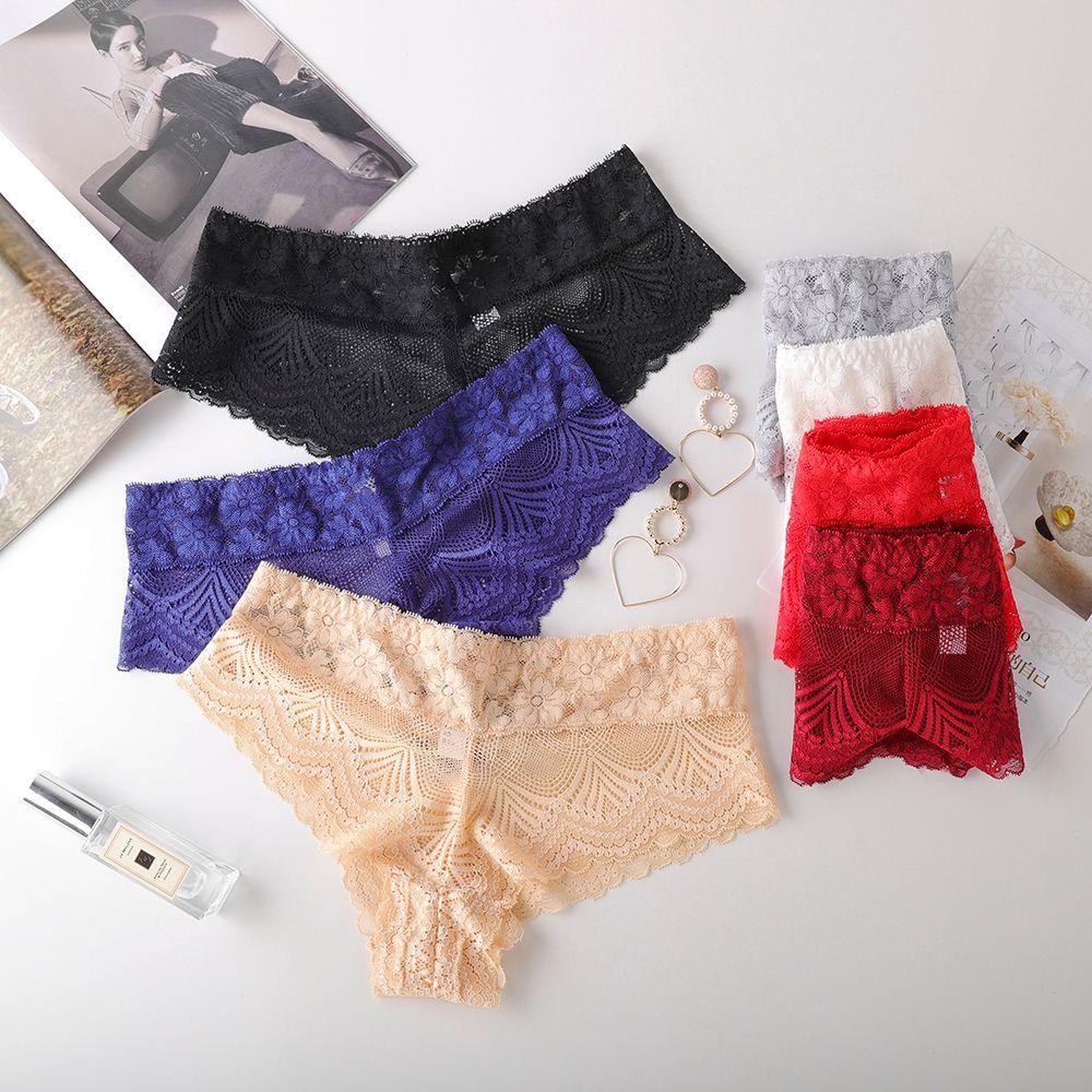 OCEANMAP Quần Lót Ren Hoa Trong Suốt Lưng Thấp Cho Phái Nữ