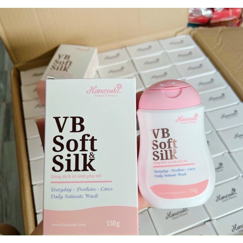 Dung Dịch Vệ Sinh VB Soft &amp; Silk 150gr  Màu Hồng Cao Cấp, Nước Rửa Phụ Khoa Chính hãng Hanayuki