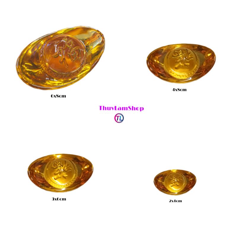Kim nguyên bảo( thỏi vàng phong thủy ) đá pha lê lưu ly