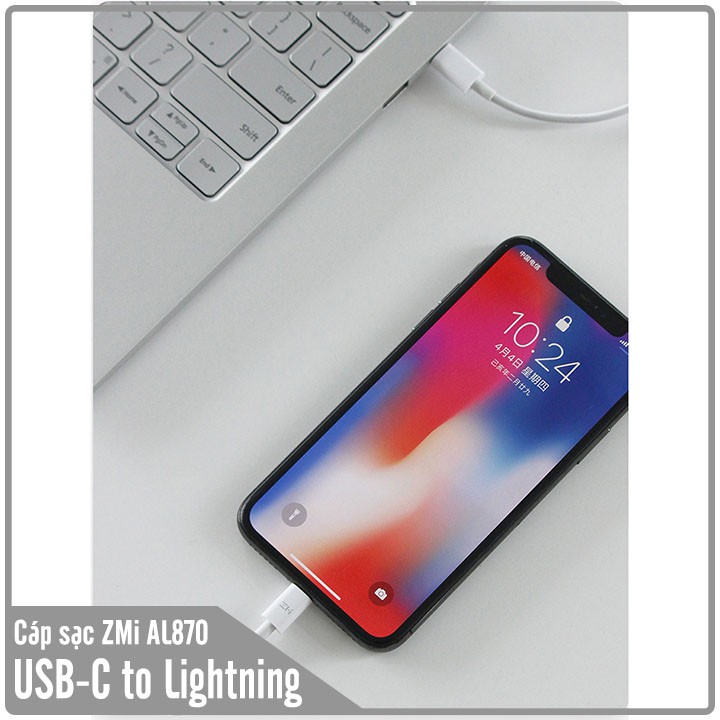 Cáp sạc nhanh ZMi chuẩn MFi USB-C to Lightning hỗ trợ sạc nhanh Power Delivery ( AL870 )