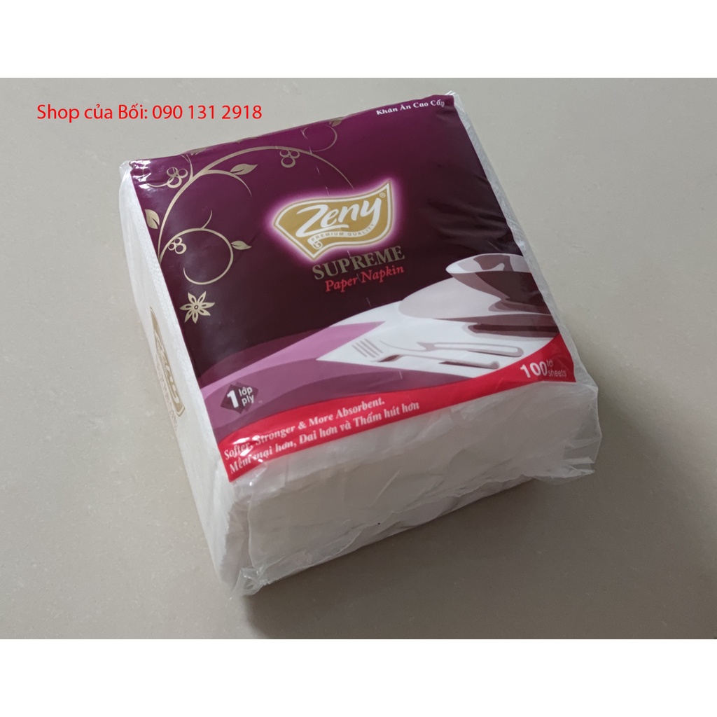 Combo 10 gói Khăn giấy ăn Napkin 100 tờ x 1 lớp, 330mmm x 330mmm
