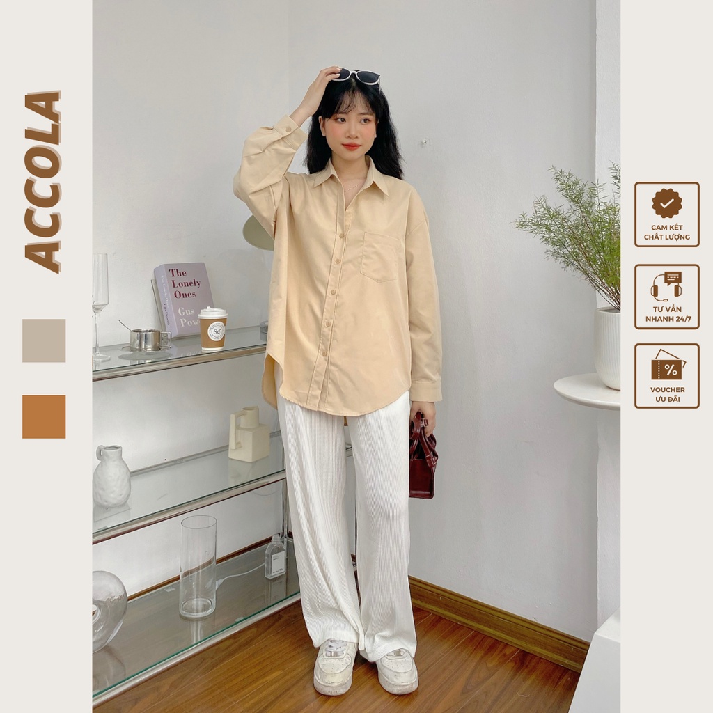 Áo sơ mi nữ hàn quốc chất liệu thô by Accola Made 1102 | BigBuy360 - bigbuy360.vn