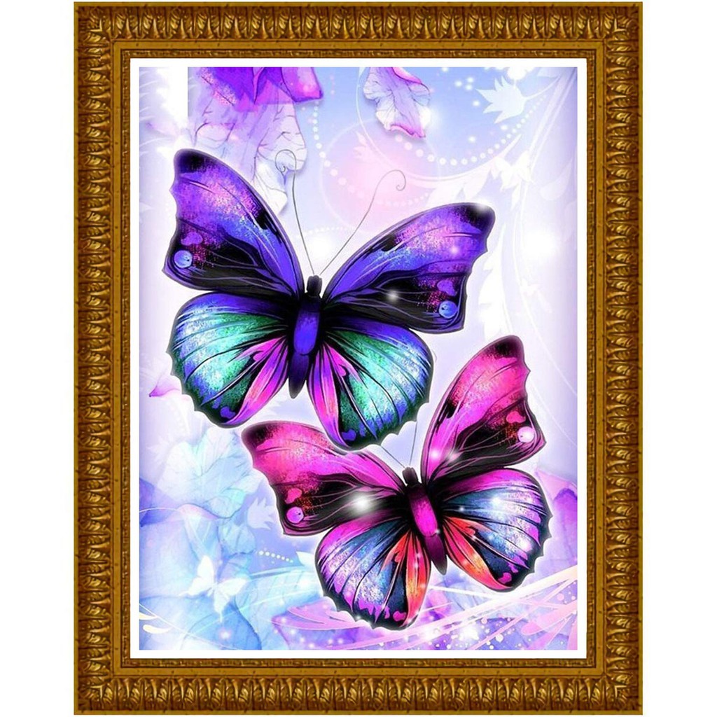 【PM】5D DIY Butterfly Full Drill Rhinestone Diamond Painting Kits For Home DécorTranh thêu chữ thập 5D DIY