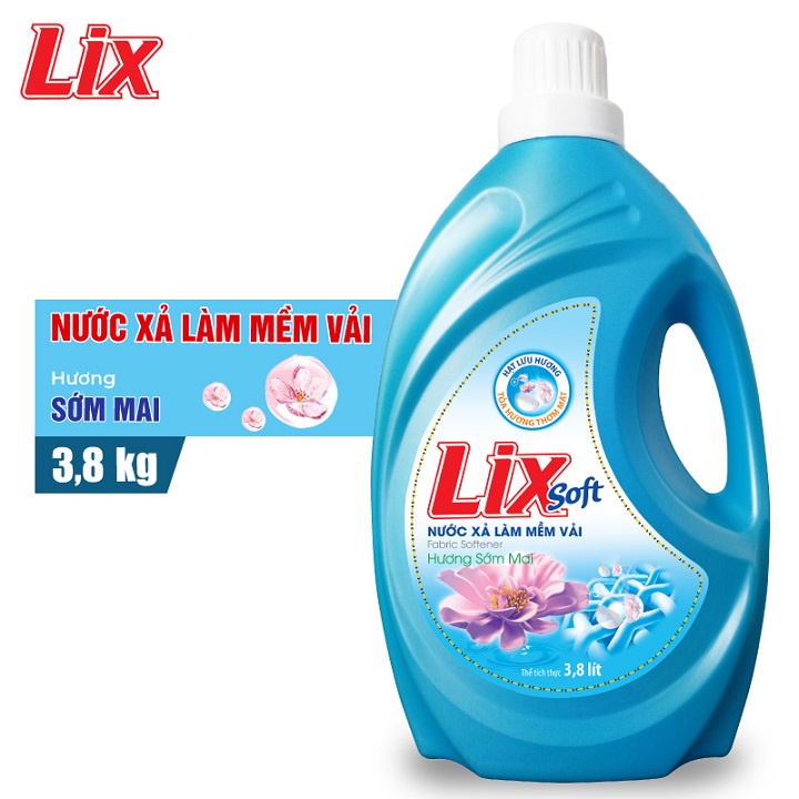 Nước xả vải Lix Soft hương sớm mai 3.8 lít (LSF05)