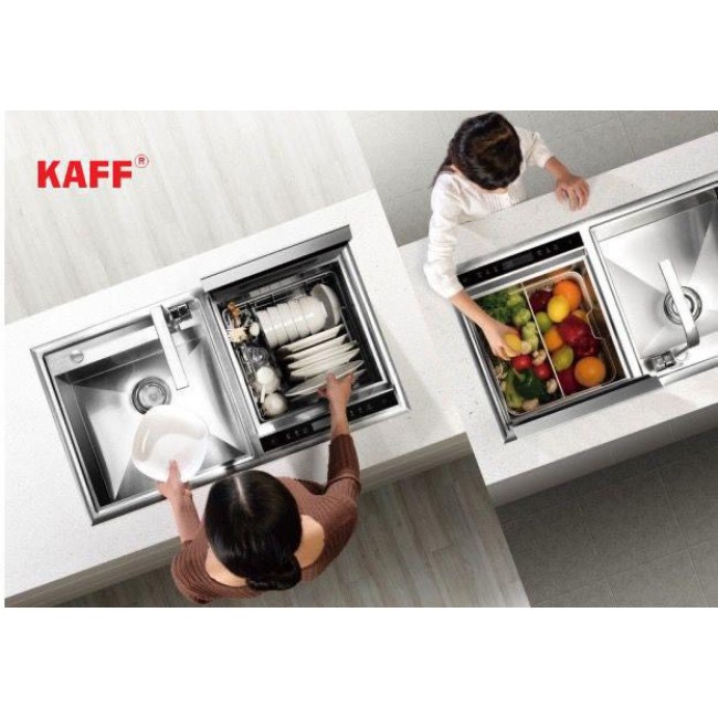 HÀNG CHÍNH HÃNG CAO CẤP MÁY RỬA BÁT KẾT HỢP BỒN RỬA KAFF KF-SWM6 CÓ THỢ LẮP ĐẶT