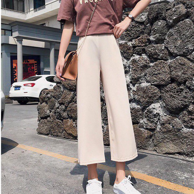 Quần Culotes Cạp Cao Phong Cách Hàn Quốc