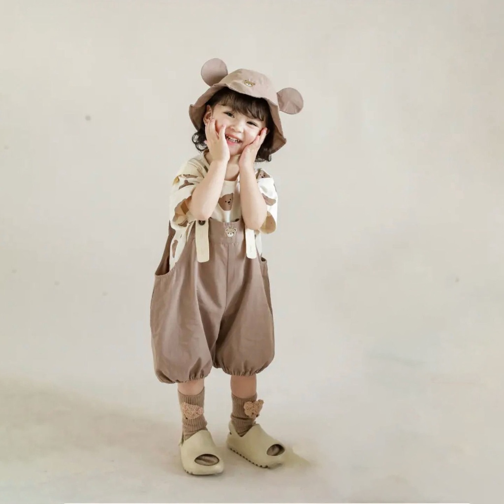 [Babycat] Hàng Có Sẵn Bán Chạy Bộ Áo Liền Quần Dáng Rộng Phong Cách Nhật Bản Hàn Quốc Thời Trang Mùa Hè Kiểu Mới Dành Cho Bé Trai Bé Gái