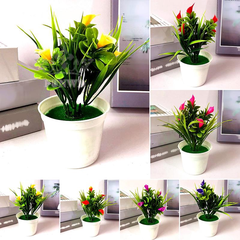 Chậu hoa lily giả màu sắc đẹp mắt dùng trang trí tiện dụng