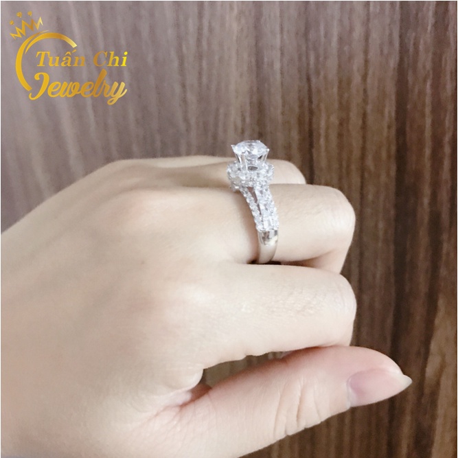 ⚡𝑨̉𝑵𝑯 𝑻𝑯𝑨̣̂𝑻⚡ Nhẫn Nữ Bạc Ý Cao Cấp Xi Bạch Kim Bền Đẹp, Sang Trọng