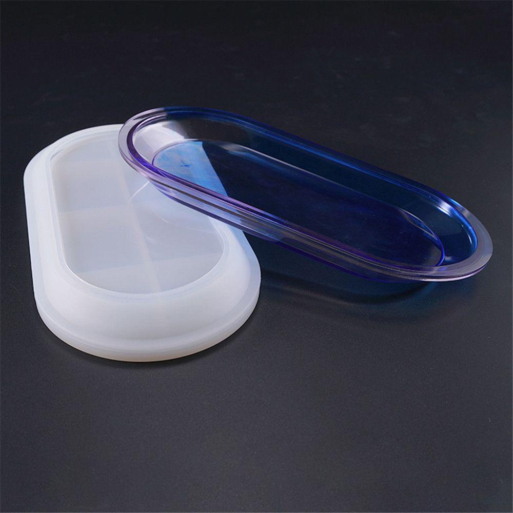 LANSEL Khuôn Làm Đĩa Tròn / Oval Bằng Nhựa Epoxy Độc Đáo Tiện Dụng