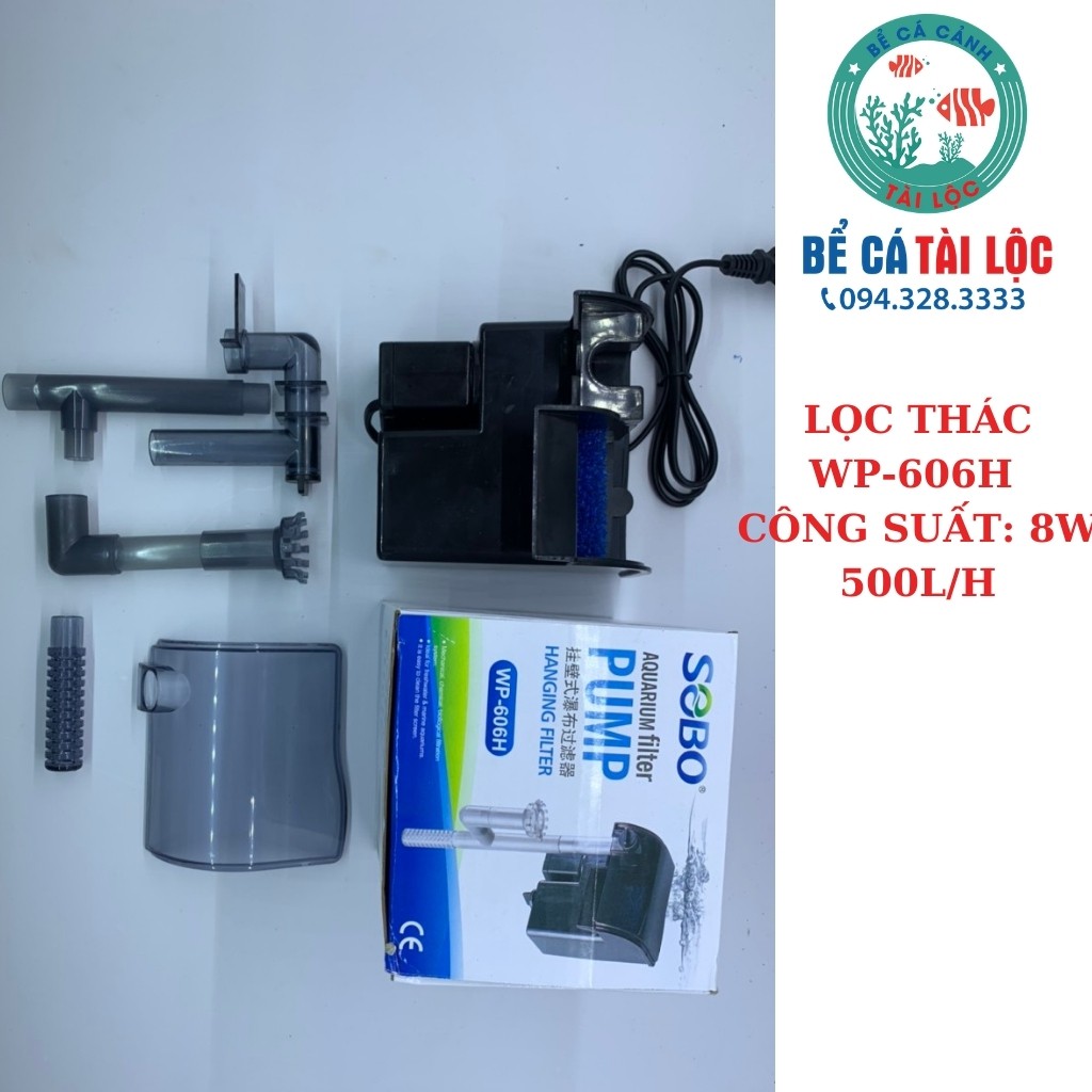 MÁY LỌC TREO BỂ CÁ HỒ CÁ, LỌC THÁC SOBO WP606H