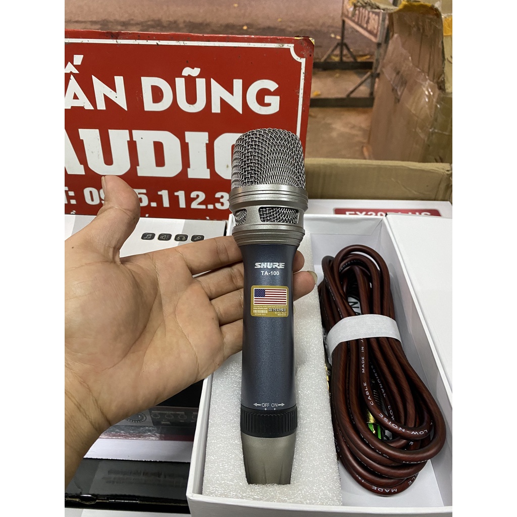 Mic SHURE TA 100 Chất Lượng Âm Thanh Chân Thực, Hát Nhẹ , Hút Giọng Cho  KARAOKE Âm Thanh Chuẩn Mực