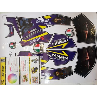 Tem decal Yamaha xanh dán nón Agu