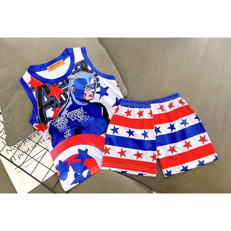 Bộ Thun Lạnh In 3D 💕 LINA KIDS 💕 siêu đẹp cho bé trai từ 7-19kg. Bộ quần áo bé trai