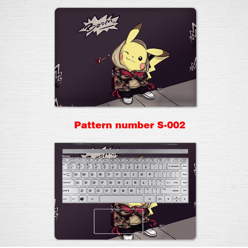 Bộ 2 Miếng Dán Hình pikachu Cho laptop 12 13 14 15.6 inches asus a510u s4000 s410u s4300u s5300us510u