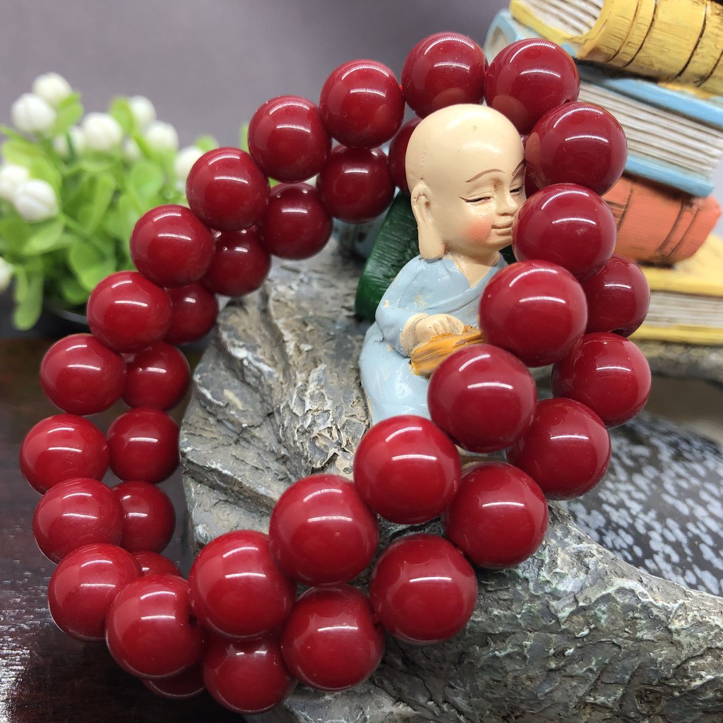 Vòng Tay Chuỗi Hạt Màu Đỏ San Hô Kích Thước 6 / 8 / 10mm