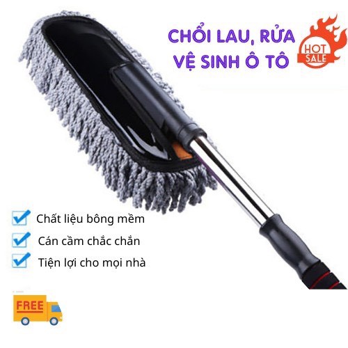 Cọ Rửa Xe Ô Tô, Vệ Sinh Xe Hơi, Chổi Lau Có Thế Kéo Dài IKA.HOME