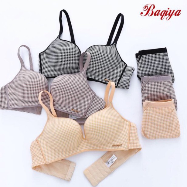 Áo Lót Su Thông Hơi Không Gọng Nâng Ngực Kẻ Ca Rô K68 nội y xanh chất đẹp