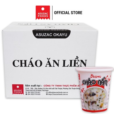 Thùng 12 ly cháo nấm Asuzac (12 ly x 36 g) - Cháo chay