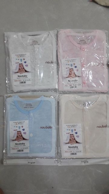 Bộ cotton dài tay Noubaby Cài Vai - Cúc Giữa cho bé