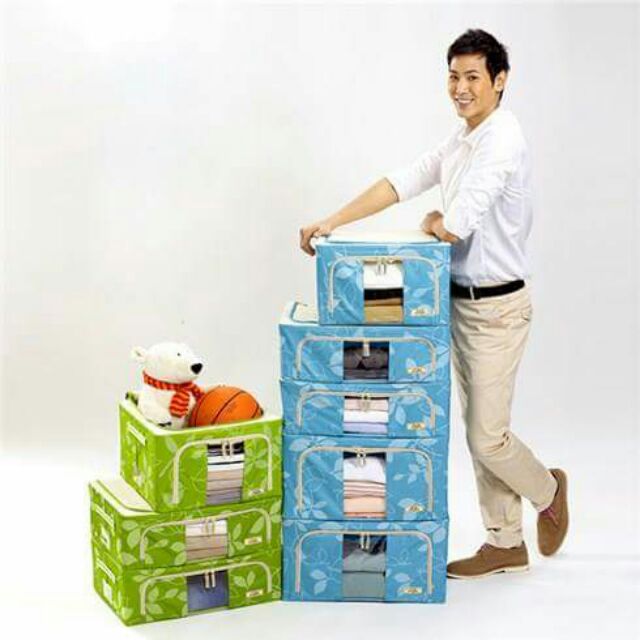 [ SIÊU KHUYẾN MẠI ] Hộp đựng đồ living box khung sắt vải dù 55L đựng đồ, chăn màn, quần áo bền đẹp và chắc chắn.