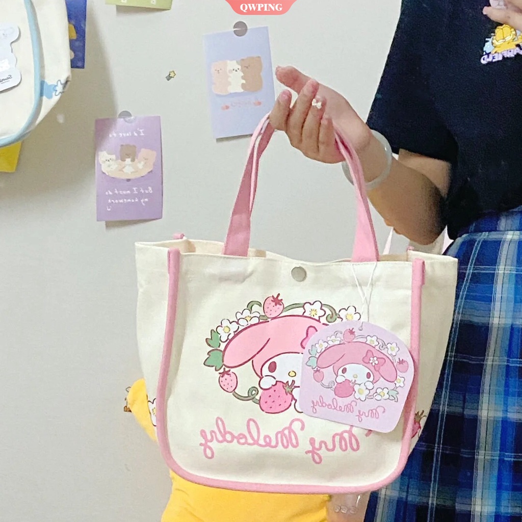 Sanrioes Túi Đựng Cơm Trưa Xách Tay Hình Kuromi My Melody Cinnamoroll Hoạt Hình Dễ Thương Tái Sử Dụng