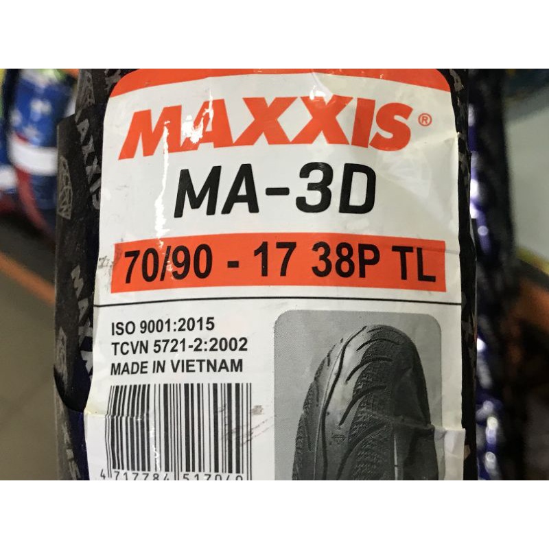 Lốp Maxxis 70/90-17 hoặc 80/90-17 không ruột - vỏ xe máy chính hiệu Maxxis MA 3D