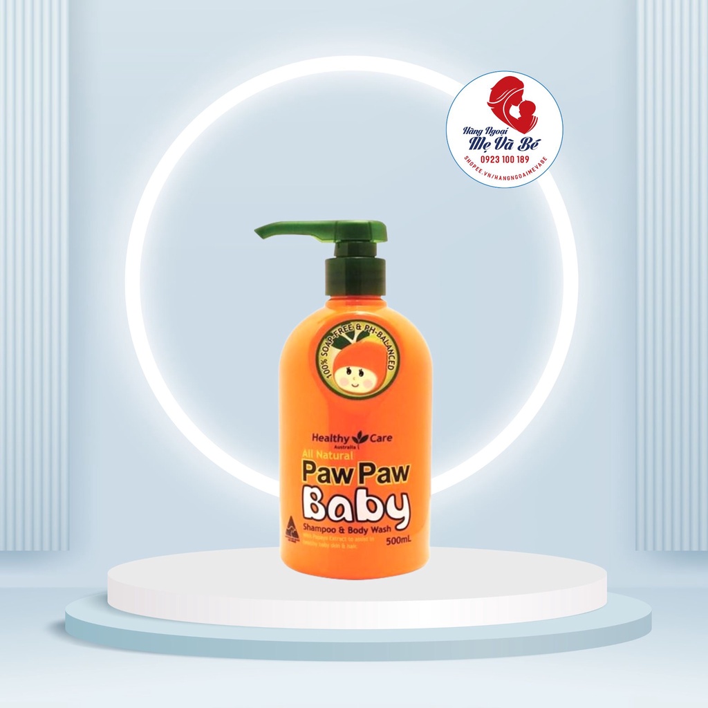 Sữa tắm gội đu đủ Paw Paw Baby Healthy Care 500ml an toàn không cay mắt cho bé