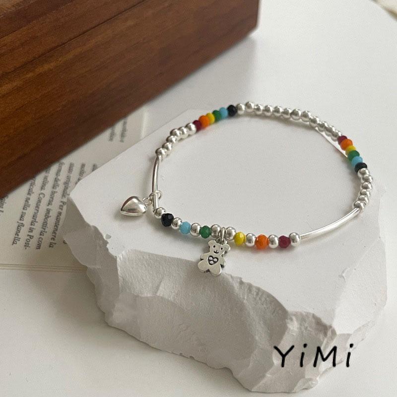 🌈Vòng tay chuỗi hạt màu cầu vồng thiết kế mới phong cách Hàn Quốc thời trang dành cho bạn nữ