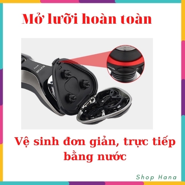 [HÀNG MỚI] MÁY CẠO RÂU KHÔ NAM RUITUO RS330 thông minh, công nghệ mài lưỡi tự động cạo sạch, sát, không rát HNH011