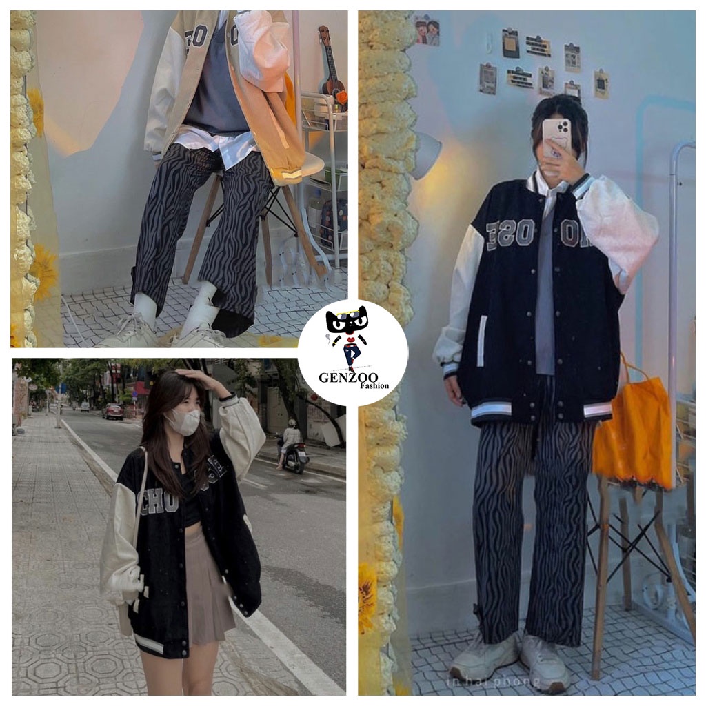 Áo khoác nhung tăm form rộng dây kéo Ulzzang Bomber CHOOSE Hàn Quốc hot trend - GEN_ZOO