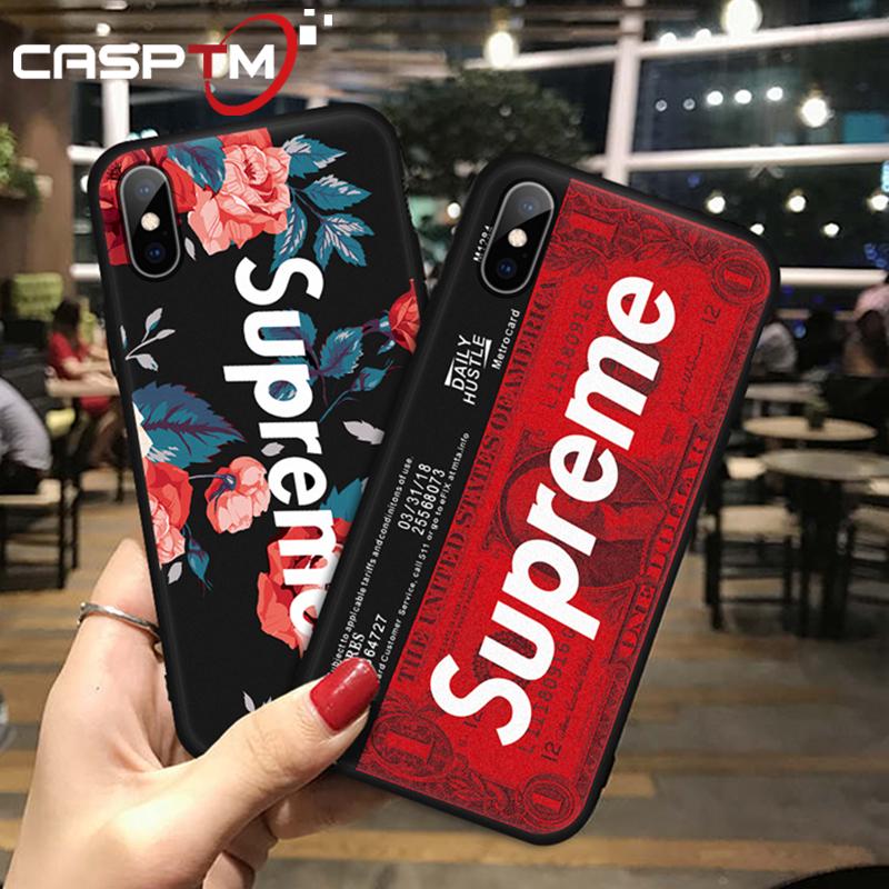 Ốp Điện Thoại Silicon Tpu Mềm Nhám Chống Sốc In Họa Tiết Supreme Cho Iphone Xs Max Xr X 7 8 6s 6 Plus